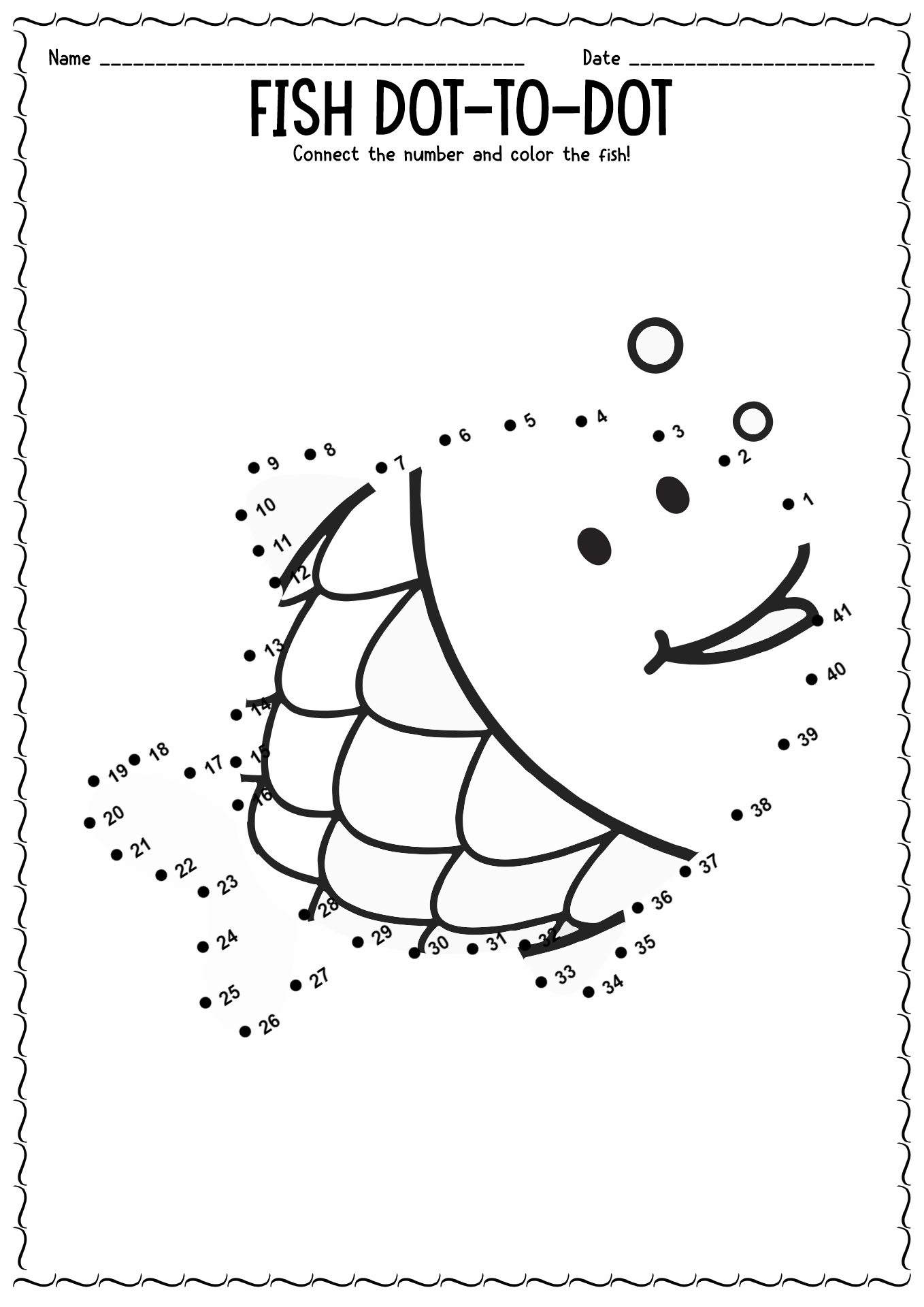 Fish Connect the Dots Printables