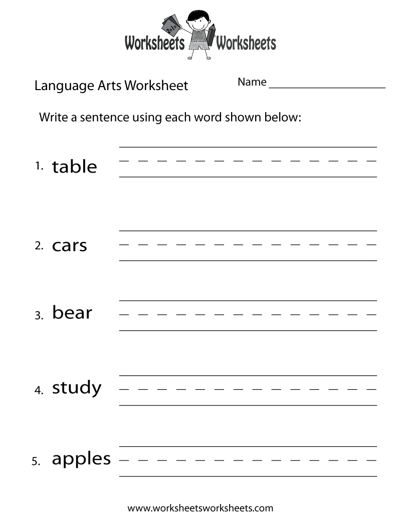 Fun Language Arts Worksheets Printable Image