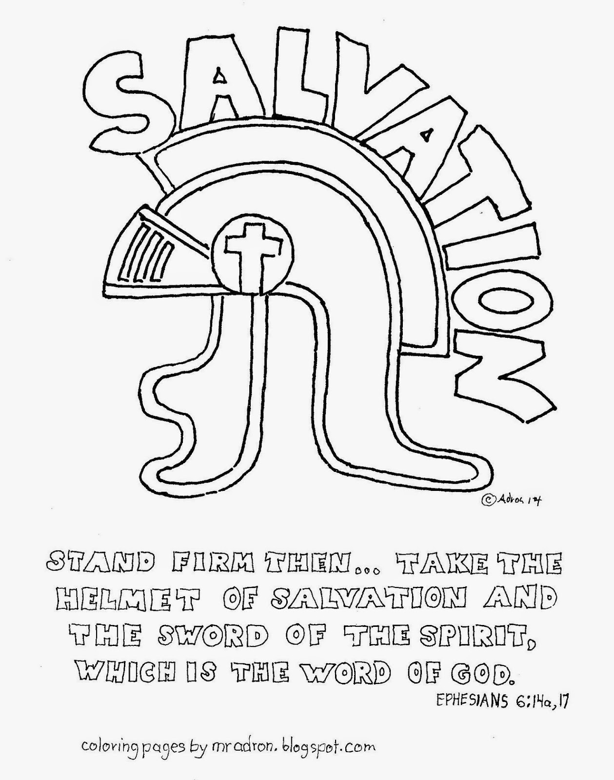 Helmet of Salvation Coloring Pages for Kids Image