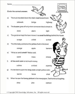 Nouns Worksheets 3rd Grade Vocabulary