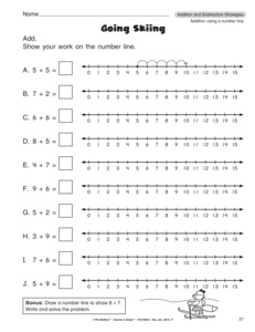 Number Line Addition Worksheets Image