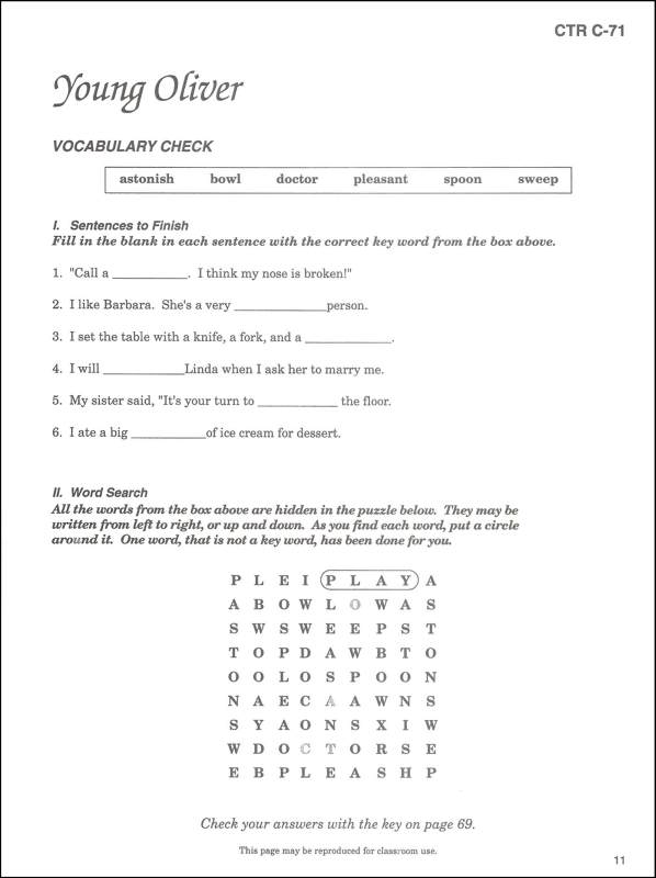 Oliver Twist Worksheet
