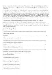 Story and Questions Worksheet with Answers Image