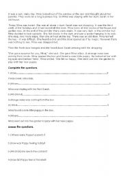 Reading with Printable Worksheets and Answer Questions