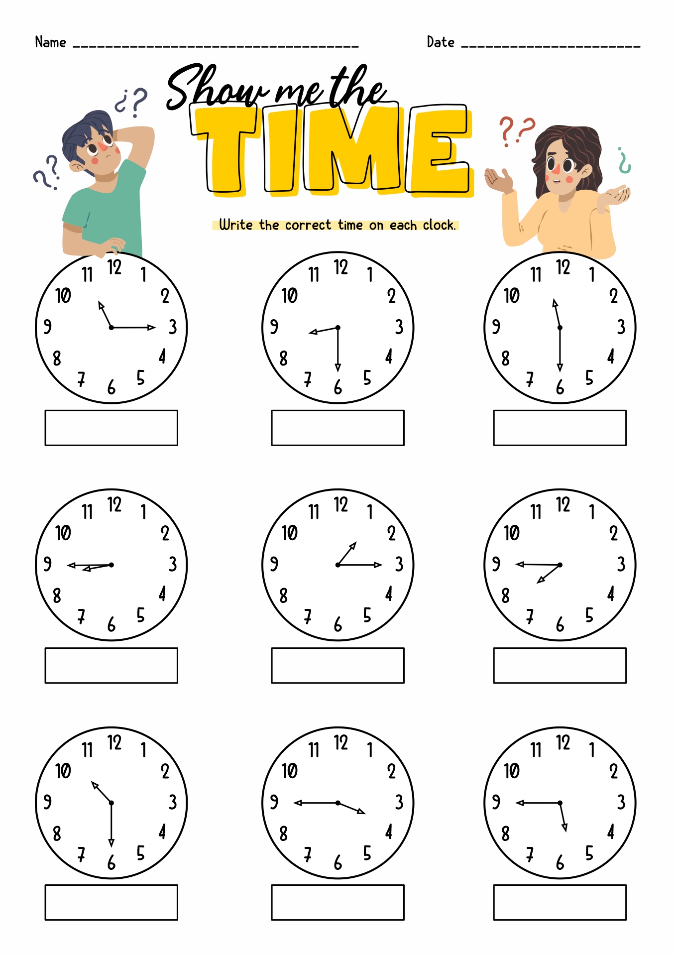 Time Worksheets Half Past Quarter Image
