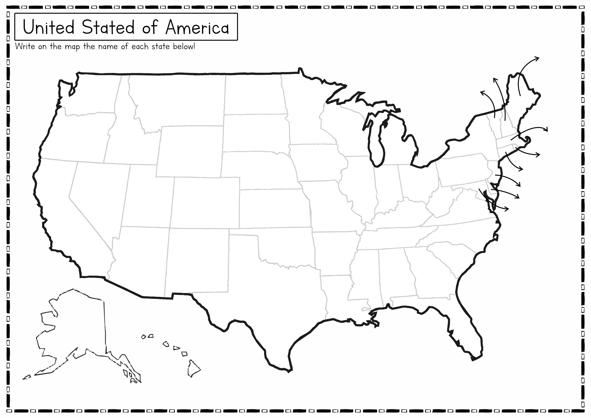 US Geography Worksheets Printable Image