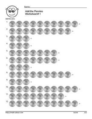 1st Grade Money Math Worksheets