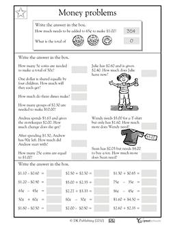 2nd Grade Money Word Problems