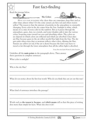 5th Grade Reading Activities Worksheets