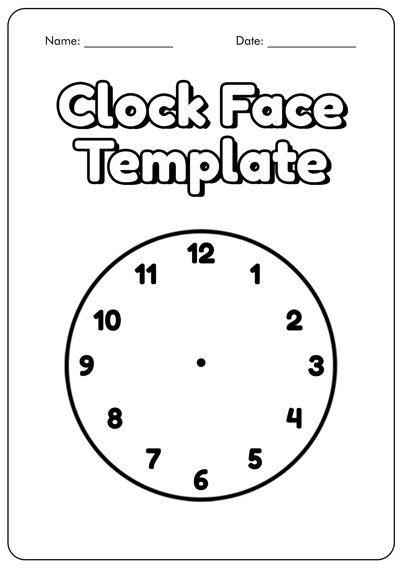 Clock Face Template