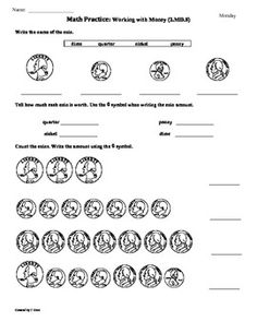 Common Core 2nd Grade Math Worksheets Money