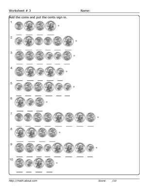 Counting Coins Worksheets 2nd Grade