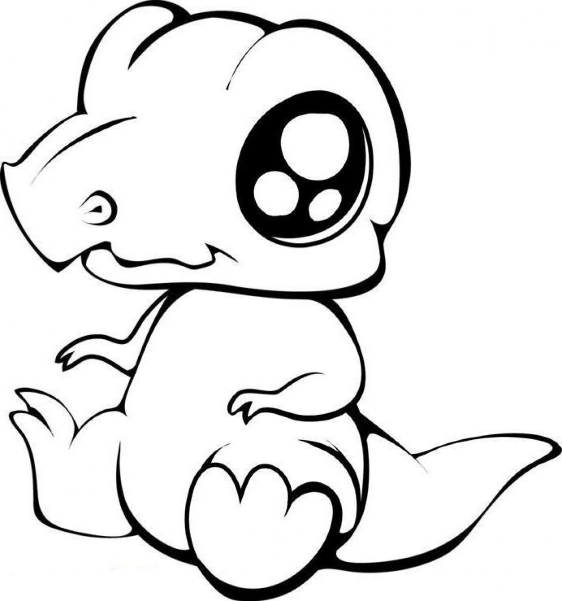 Cute Baby Dinosaur Coloring Pages Image