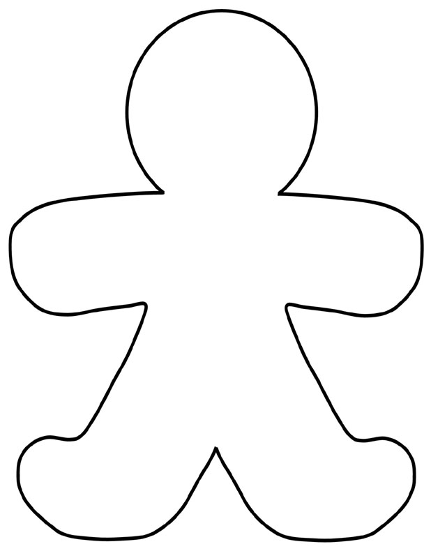 Gingerbread Man Outline Template Image