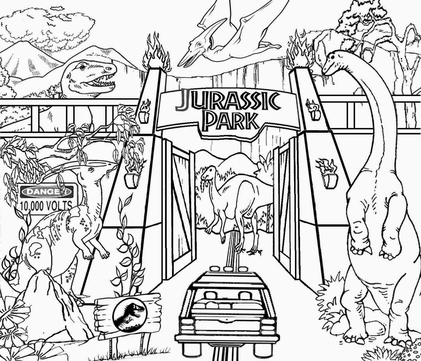 Jurassic Park Coloring Pages Printable Image