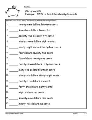 Money Worksheets 2nd Grade