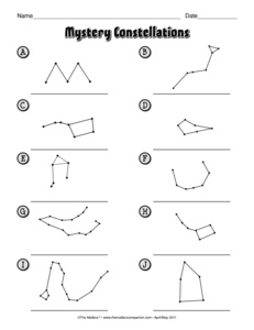 Printable Star Constellations Worksheets Image