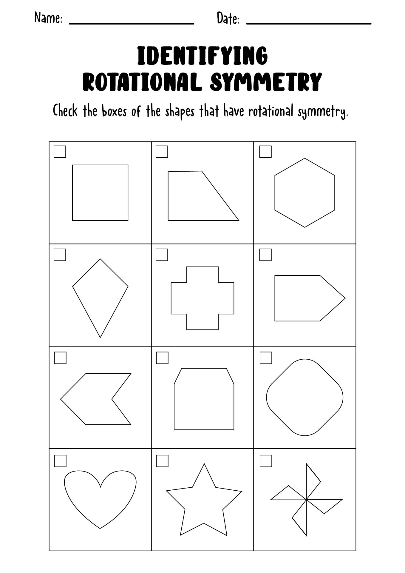 Rotational Symmetry Worksheets 4th Grade