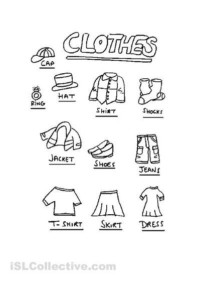 12 ESL Clothing Worksheet / worksheeto.com
