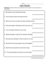 Verb Tense Worksheets Grade 2 Image