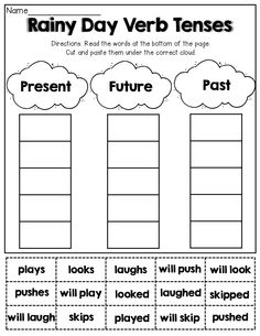Verbs Cut and Paste Worksheets Image