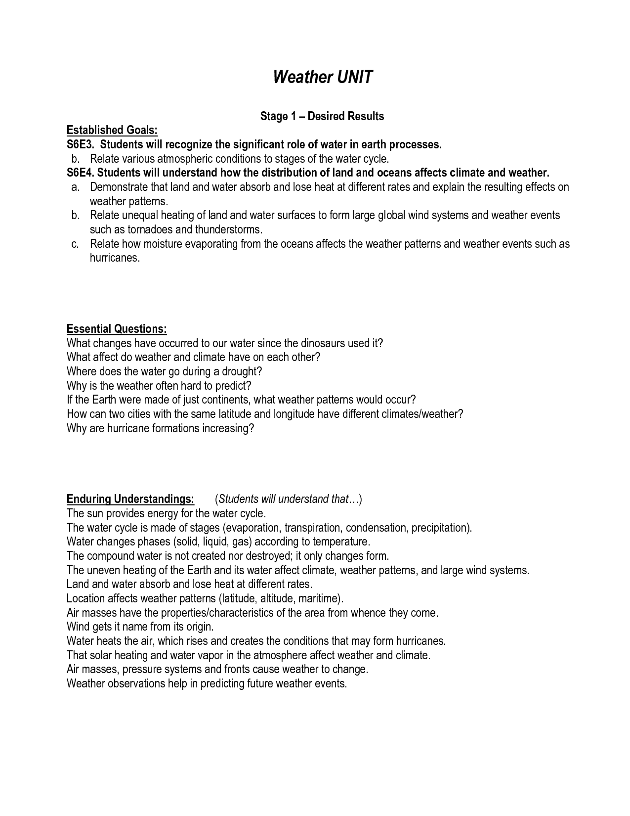 6th Grade Science Weather Worksheets Image