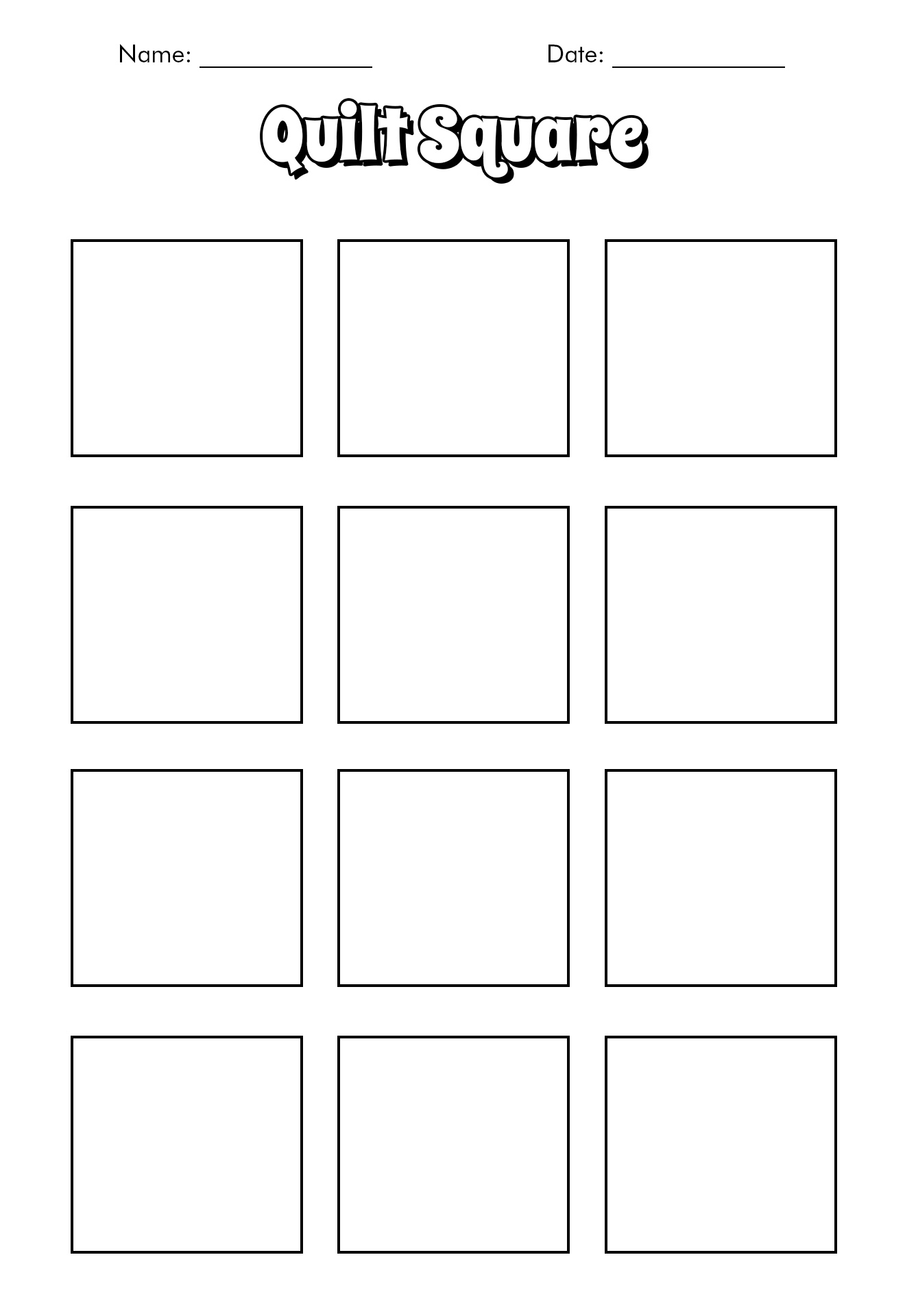 Blank Quilt Square Template