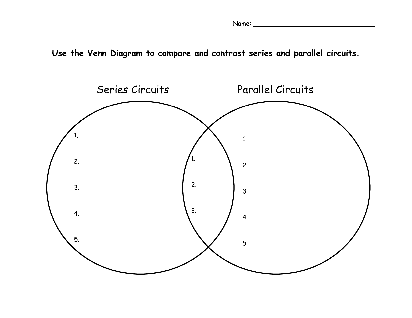 Compare and Contrast Venn Diagram Printable Image