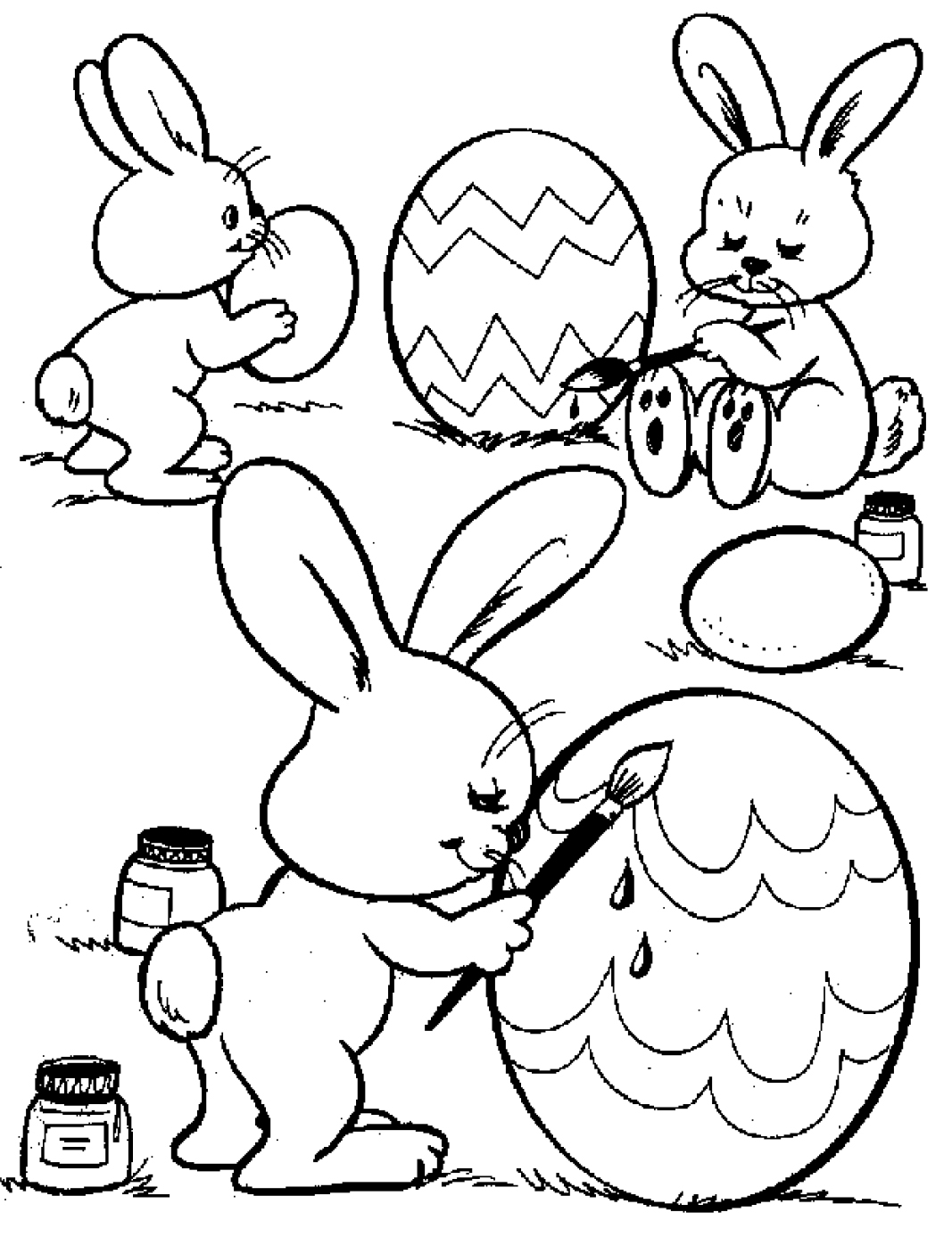 Easter Bunny Eggs Coloring Pages Image