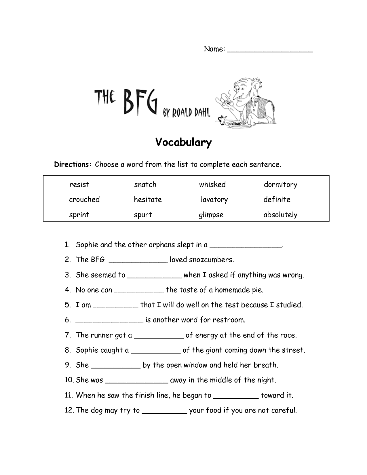 Free Printable Vocabulary Worksheets Image
