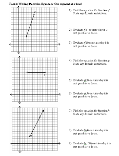 Graphs of Piecewise Functions Worksheets Image