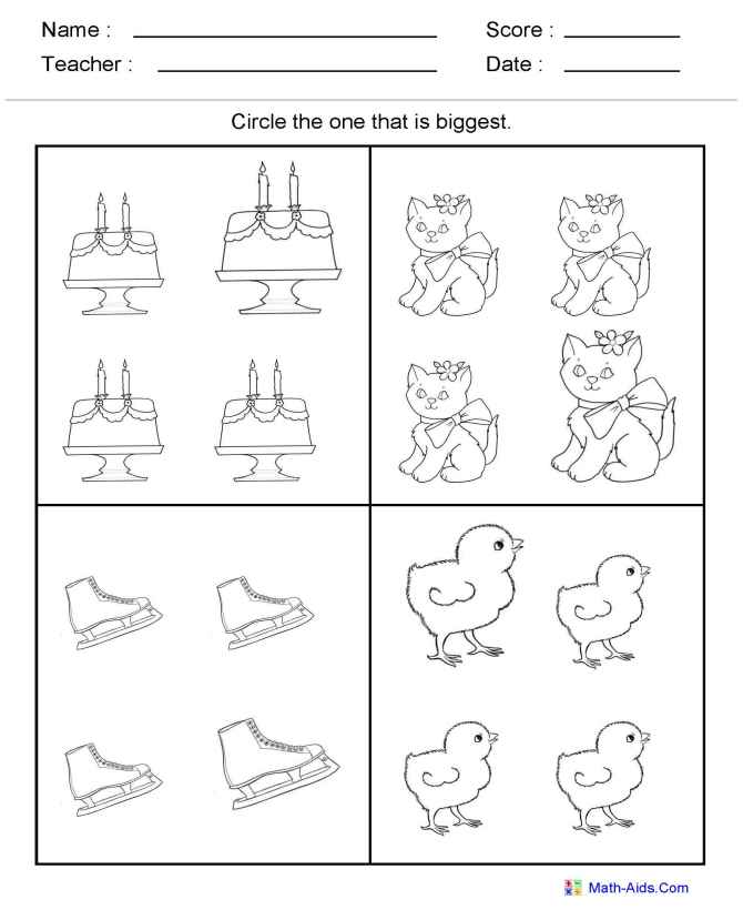 Kindergarten Math Activities Printable Worksheets Image