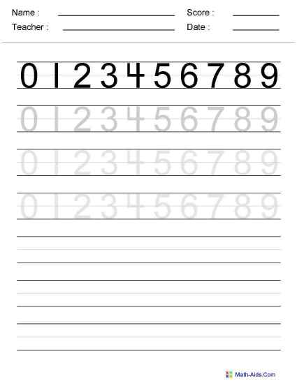 Kindergarten Number Worksheets Image