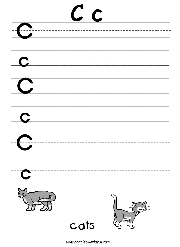 Letter C Writing Practice Worksheet Image