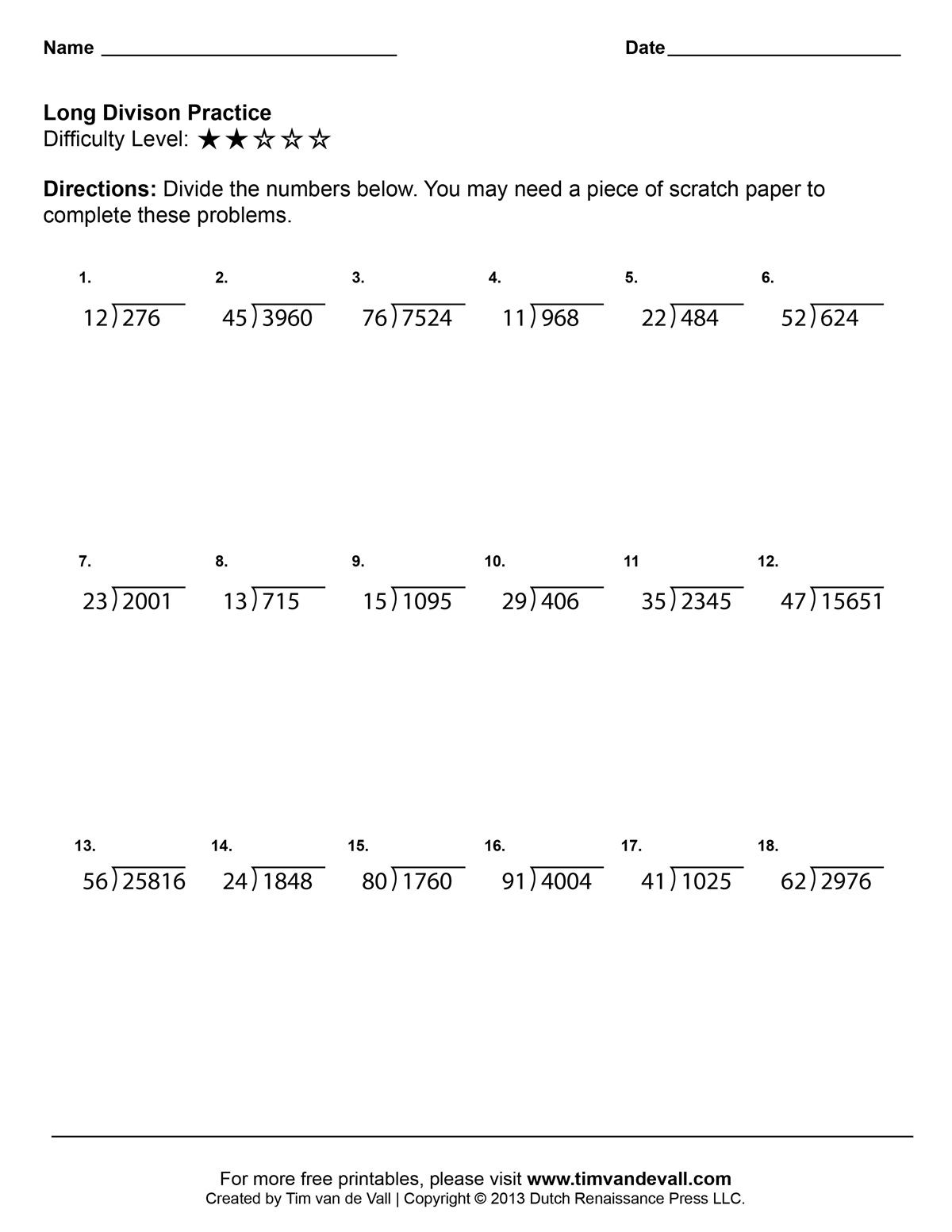 Long Division Worksheets 3rd Grade Image