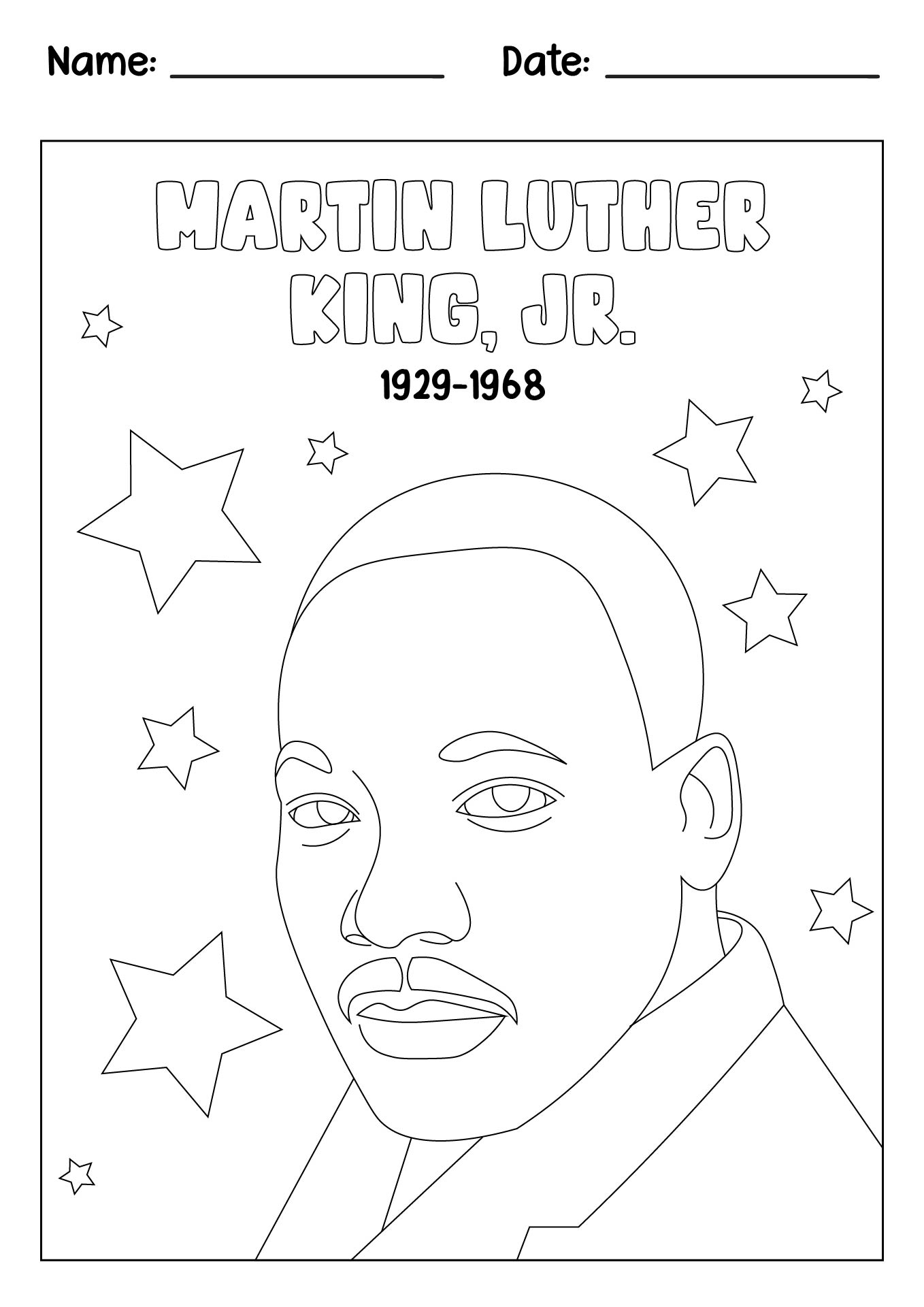 Martin Luther King Coloring Page for Kids