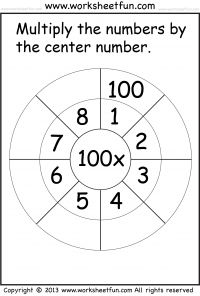 Multiply by 10 and 100 Worksheet Image
