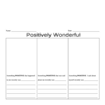Positive Self-Esteem Worksheets Image