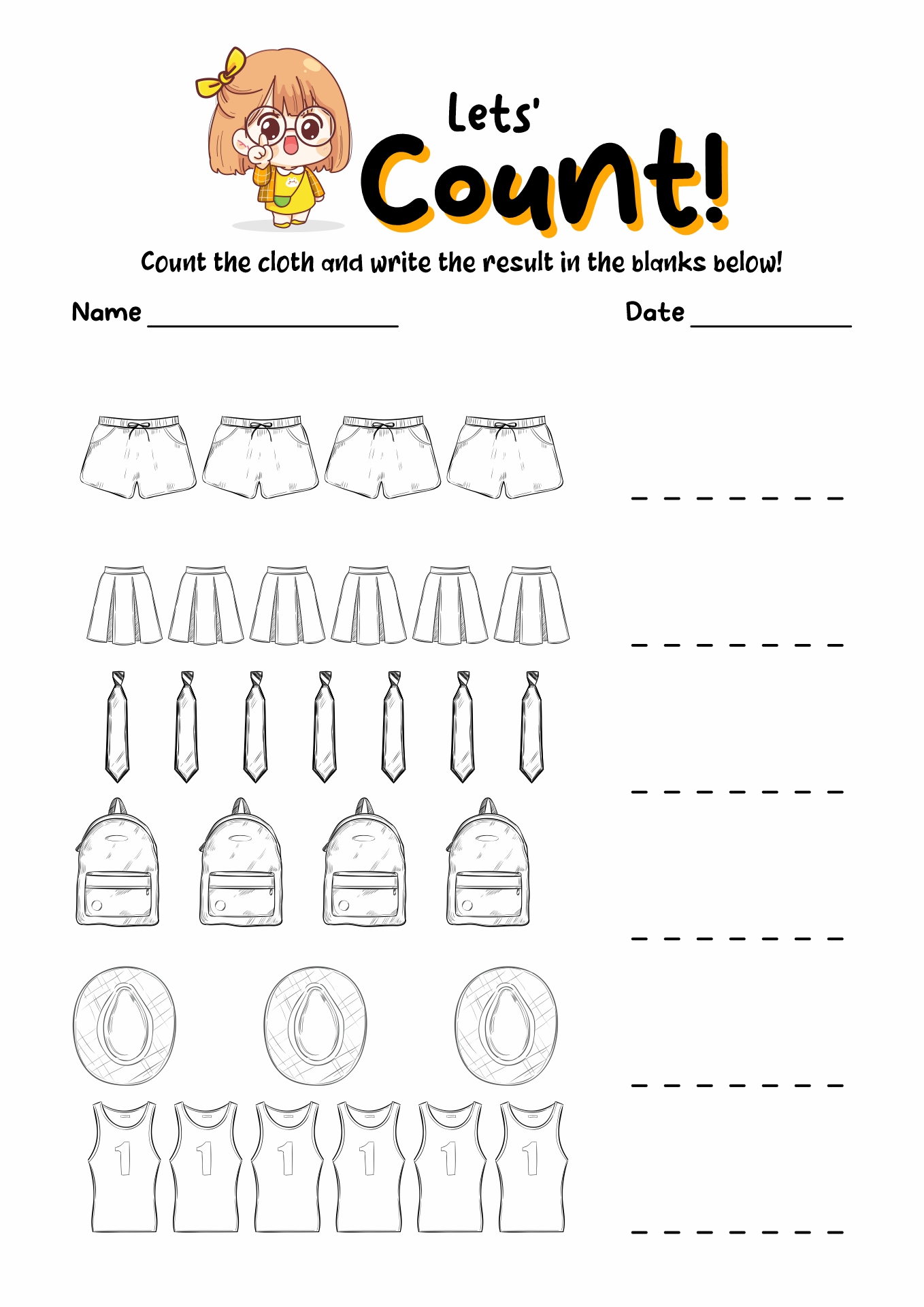 Preschool Clothing Printables Image
