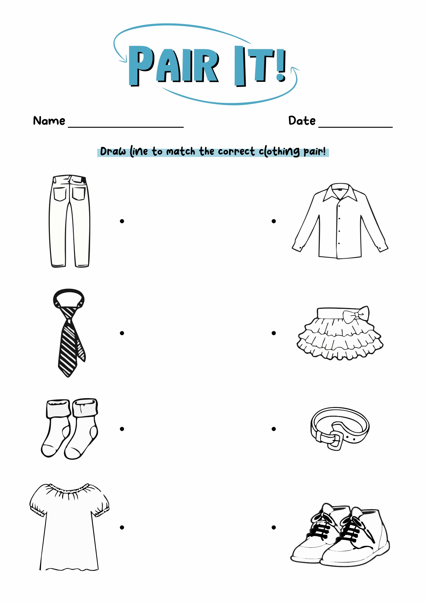 Preschool Worksheets Clothes