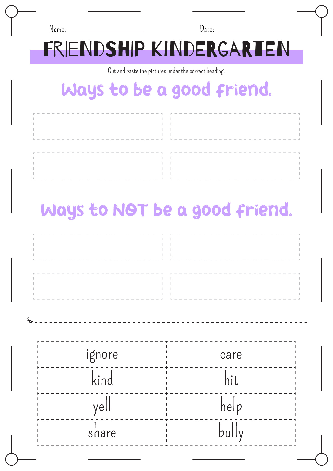 13 Friendship Printable Worksheets For Preschool / worksheeto.com
