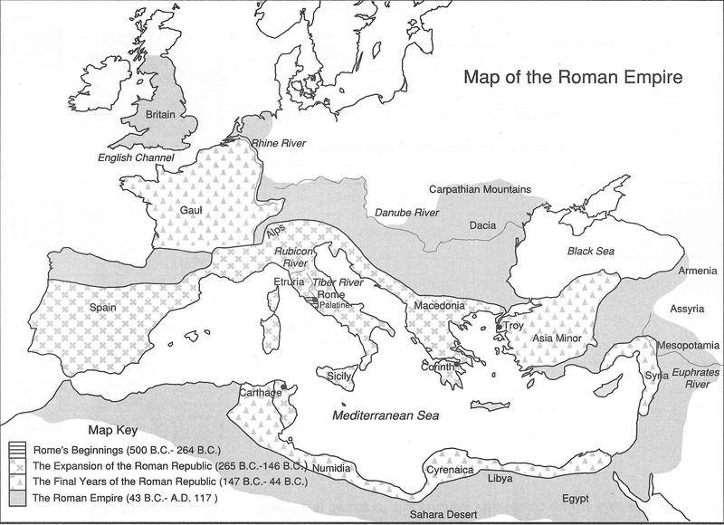 Roman Empire Outline Map