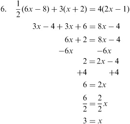 Solving Linear Equations Practice Image