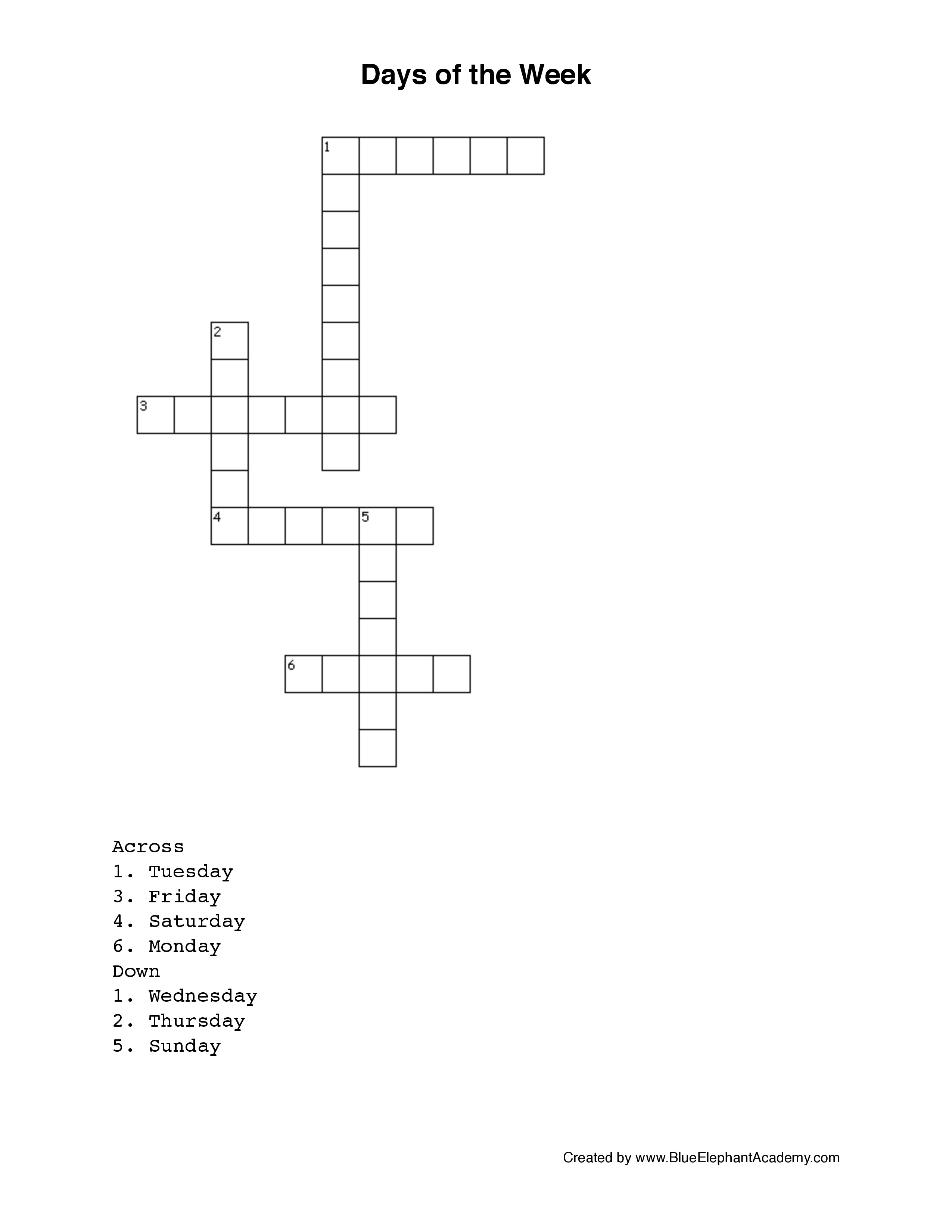 Spanish Crossword Puzzle Week Image