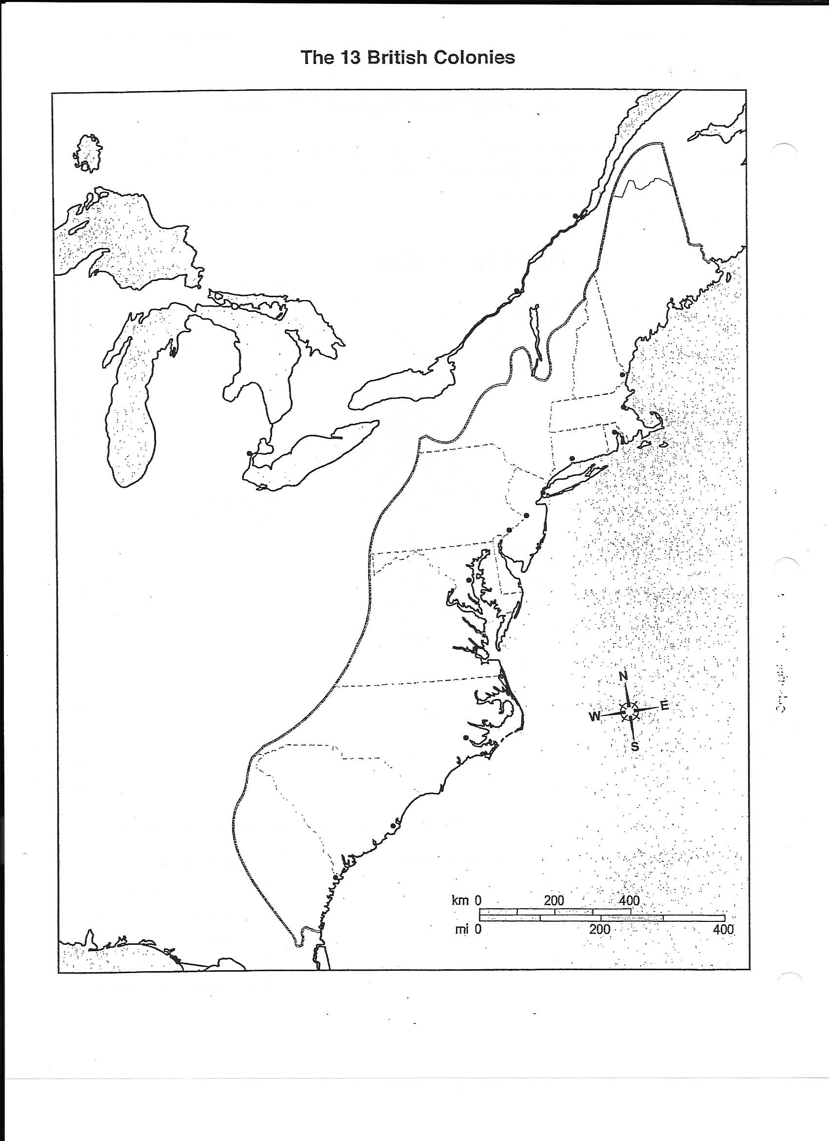 13 13 Colonies Map Worksheet Free PDF at