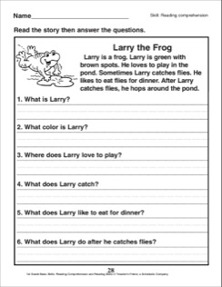 1st Grade Reading Comprehension Worksheets