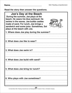 1st Grade Reading Passages with Comprehension Questions Image