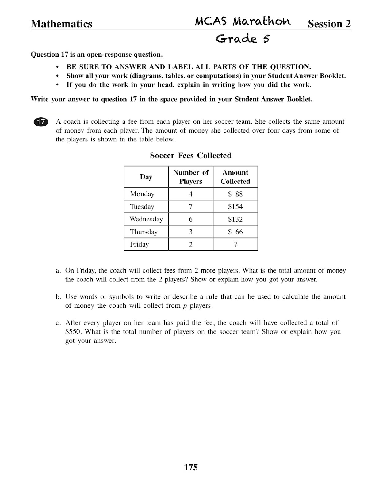 3rd Grade Math Practice Test Image