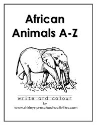 African Animals Coloring Book Alphabet Image