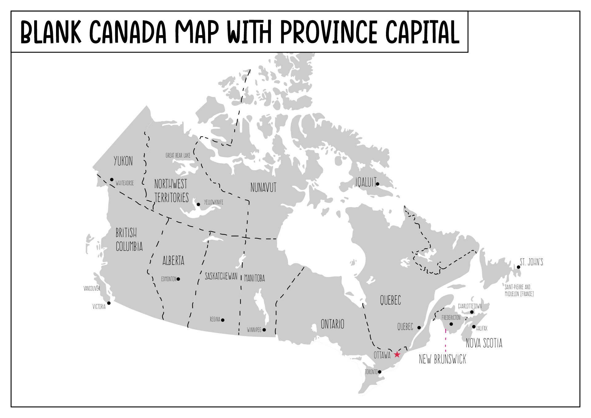 Blank Political Map Of Canada